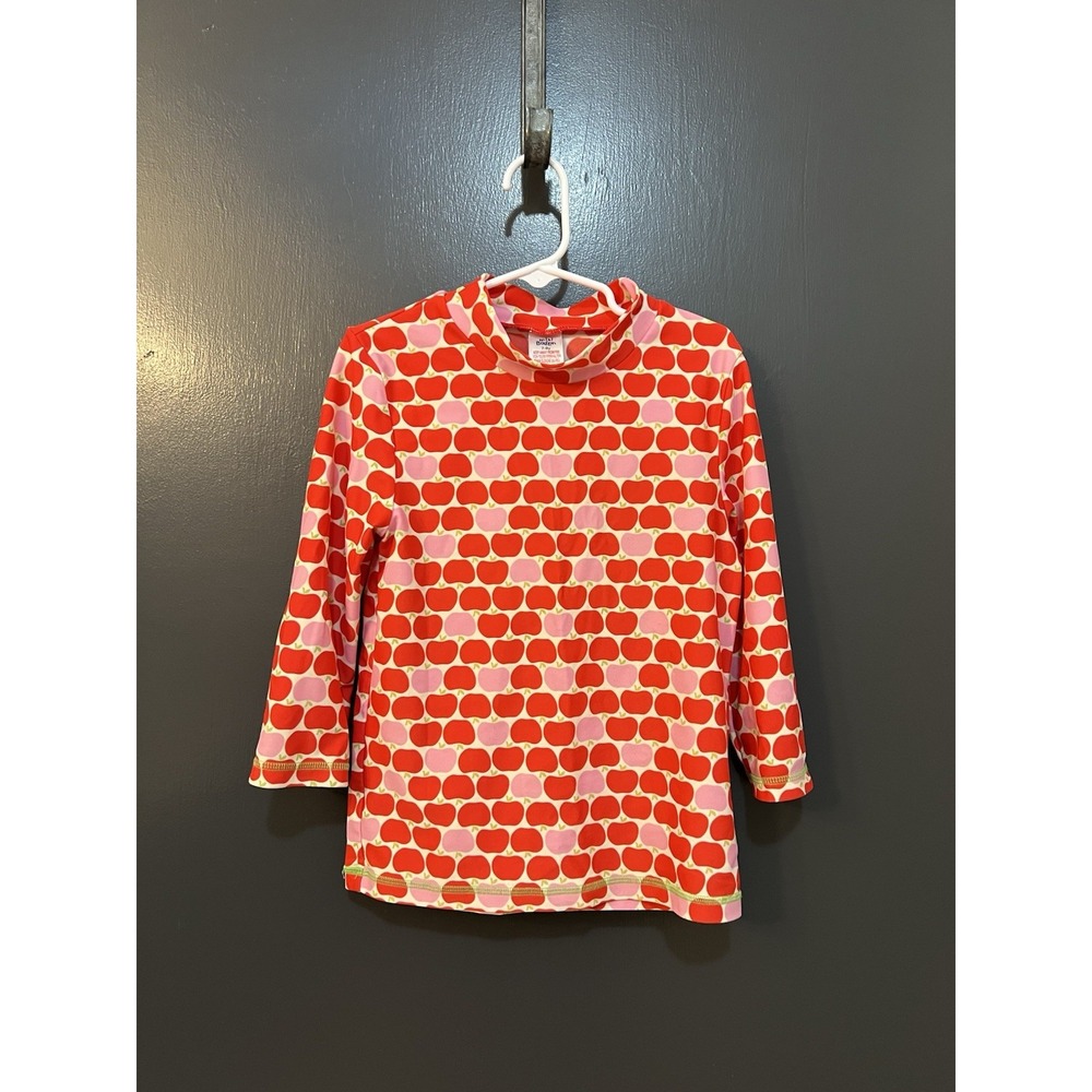 Mini Boden Long Sleeve Rash Guard Kids Girls 7-8Y Apple Sun Protection